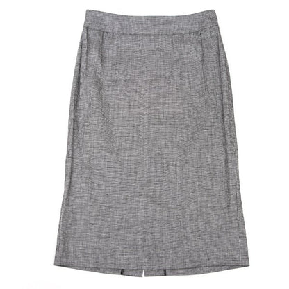 YOSHIE INABA Linen Blend Back Slit Skirt Black Size 9