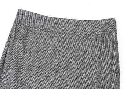 YOSHIE INABA Linen Blend Back Slit Skirt Black Size 9