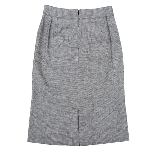 YOSHIE INABA Linen Blend Back Slit Skirt Black Size 9