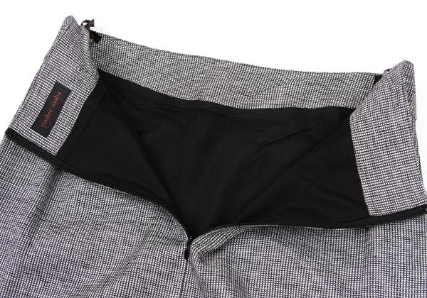 YOSHIE INABA Linen Blend Back Slit Skirt Black Size 9