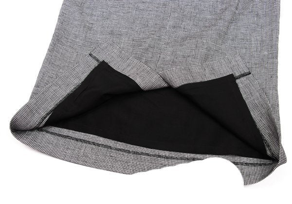 YOSHIE INABA Linen Blend Back Slit Skirt Black Size 9