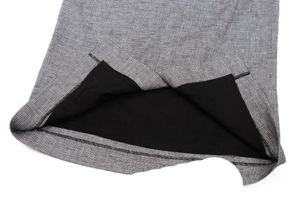 YOSHIE INABA Linen Blend Back Slit Skirt Black Size 9