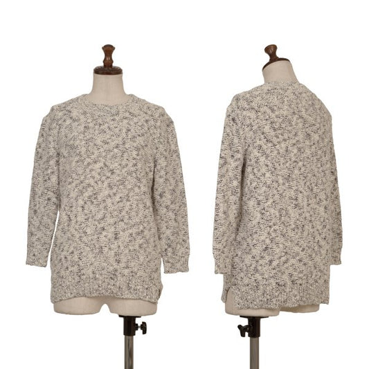 Theory Cotton Blend 3/4 Sleeve Knit Sweater White Size S