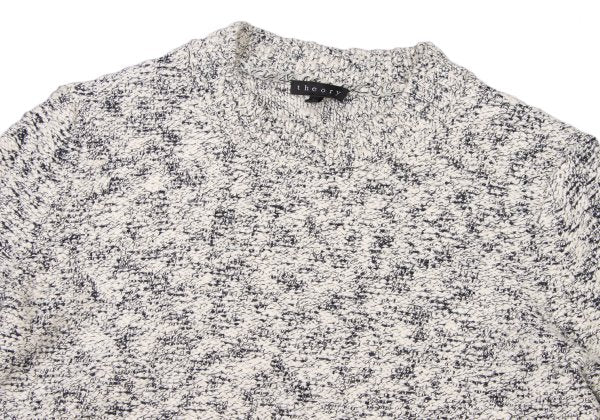 Theory Cotton Blend 3/4 Sleeve Knit Sweater White Size S
