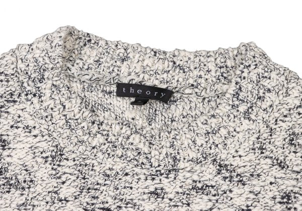Theory Cotton Blend 3/4 Sleeve Knit Sweater White Size S
