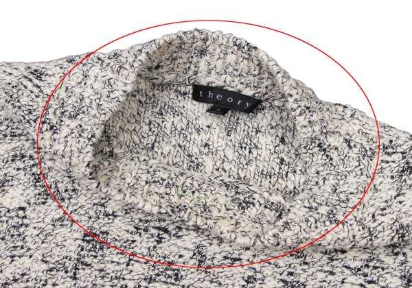 Theory Cotton Blend 3/4 Sleeve Knit Sweater White Size S