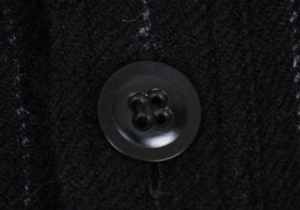 Y's Wool Brushed Stripe Stand Collar Dress Black Size 2