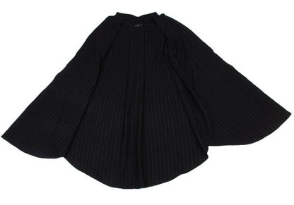 Y's Wool Brushed Stripe Stand Collar Dress Black Size 2