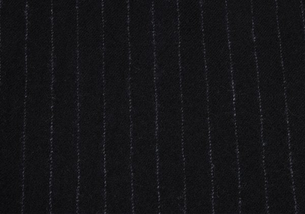 Y's Wool Brushed Stripe Stand Collar Dress Black Size 2
