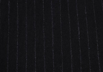 Y's Wool Brushed Stripe Stand Collar Dress Black Size 2