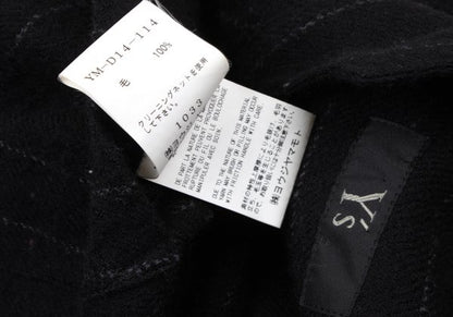 Y's Wool Brushed Stripe Stand Collar Dress Black Size 2