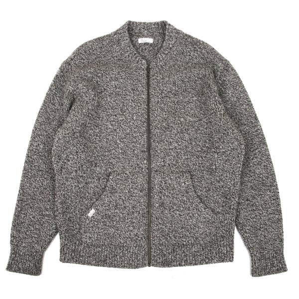 Papas Wool Marble Zip Knit Cardigan Gray Size L