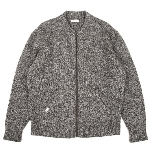 Papas Wool Marble Zip Knit Cardigan Gray Size L