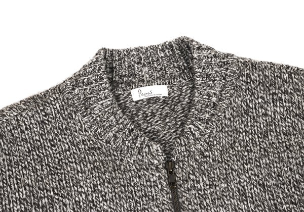 Papas Wool Marble Zip Knit Cardigan Gray Size L
