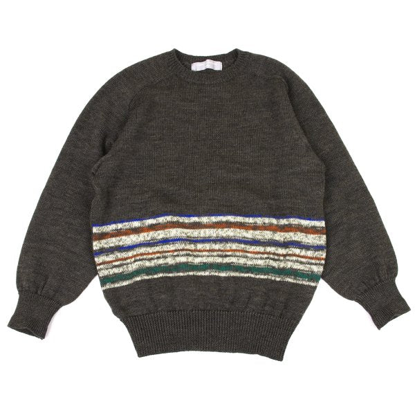 COMME des GARCONS HOMME Wool Colorful Sweater Brown Size L
