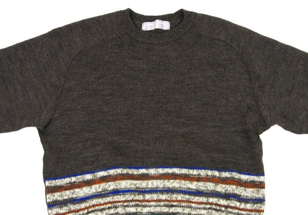COMME des GARCONS HOMME Wool Colorful Sweater Brown Size L