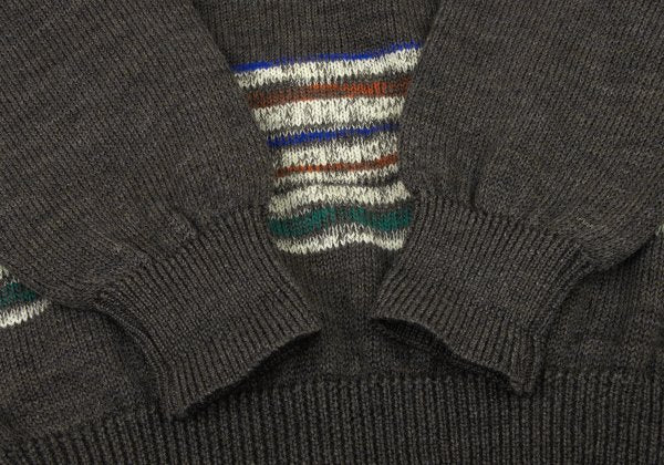 COMME des GARCONS HOMME Wool Colorful Sweater Brown Size L