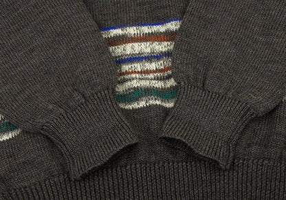 COMME des GARCONS HOMME Wool Colorful Sweater Brown Size L