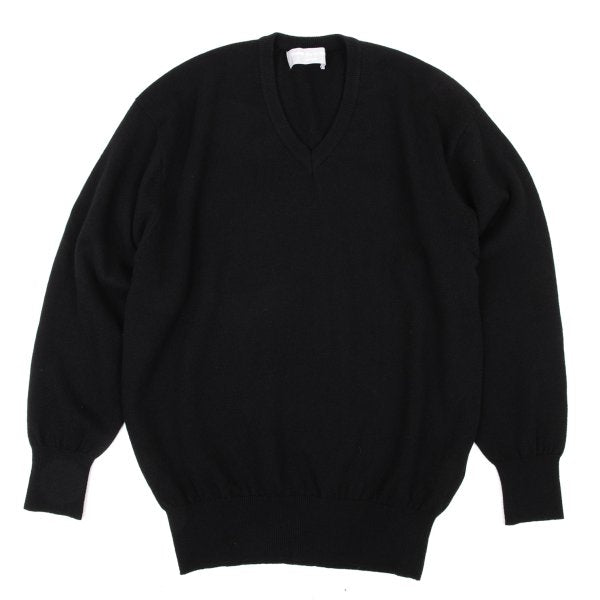 COMME des GARCONS HOMME Wool Blend V-Neck Knit Black Size L