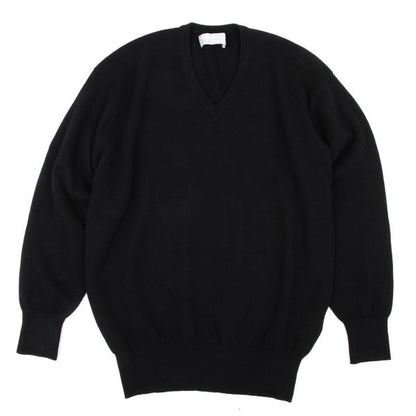 COMME des GARCONS HOMME Wool Blend V-Neck Knit Black Size L