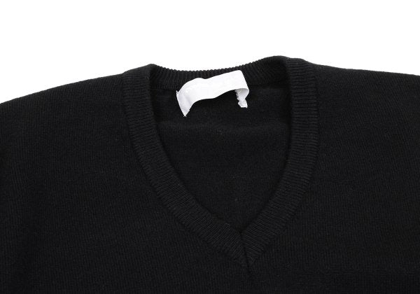 COMME des GARCONS HOMME Wool Blend V-Neck Knit Black Size L