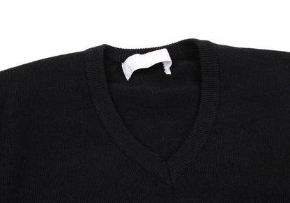 COMME des GARCONS HOMME Wool Blend V-Neck Knit Black Size L