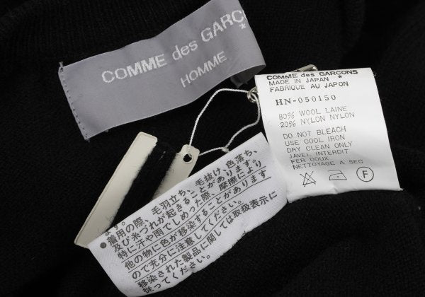COMME des GARCONS HOMME Wool Blend V-Neck Knit Black Size L