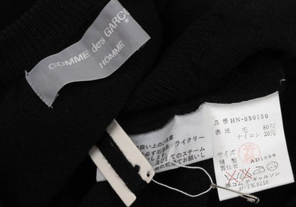 COMME des GARCONS HOMME Wool Blend V-Neck Knit Black Size L