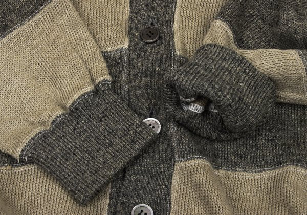 COMME des GARCONS HOMME Linen Bicolor Cardigan Beige Size L