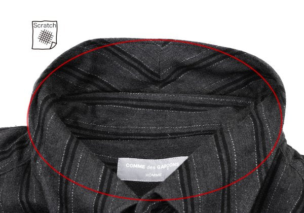 COMME des GARCONS HOMME Cotton Stripe BD Shirt Gray Size L