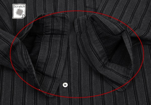 COMME des GARCONS HOMME Cotton Stripe BD Shirt Gray Size L
