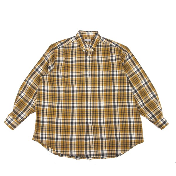 COMME des GARCONS HOMME Wool Check Shirt Yellow Size L