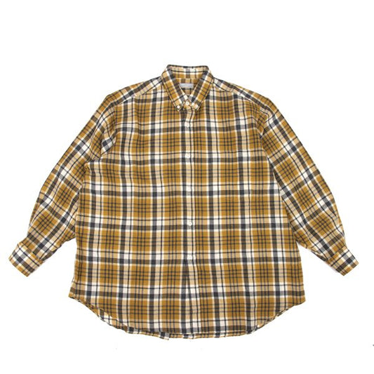 COMME des GARCONS HOMME Wool Check Shirt Yellow Size L