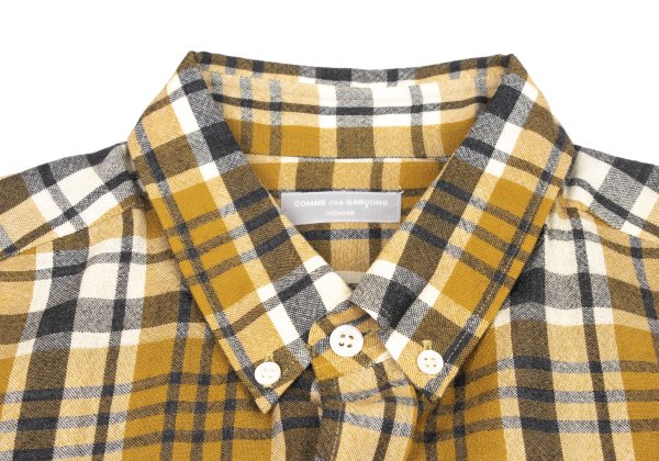 COMME des GARCONS HOMME Wool Check Shirt Yellow Size L