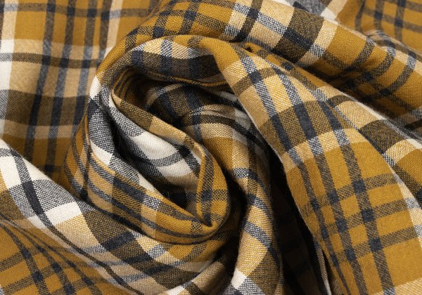 COMME des GARCONS HOMME Wool Check Shirt Yellow Size L