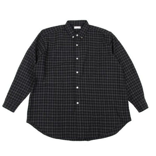 COMME des GARCONS HOMME Wool Blend Check Shirt Black Size L