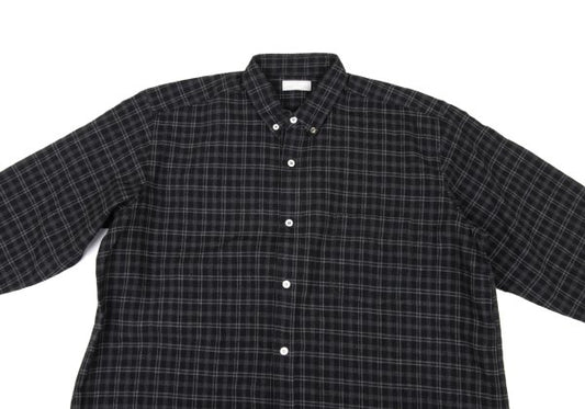 COMME des GARCONS HOMME Wool Blend Check Shirt Black Size L