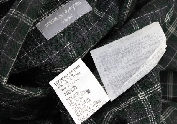 COMME des GARCONS HOMME Wool Check Shirt Gray Size L