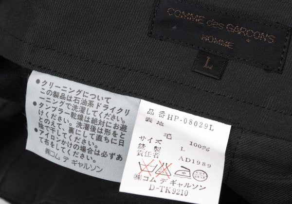 COMME des GARCONS HOMME Wool Two-Tuck Pants Black Size L
