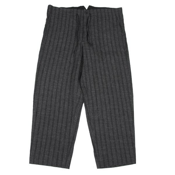 COMME des GARCONS HOMME Linen Stripe Pants Gray Size M