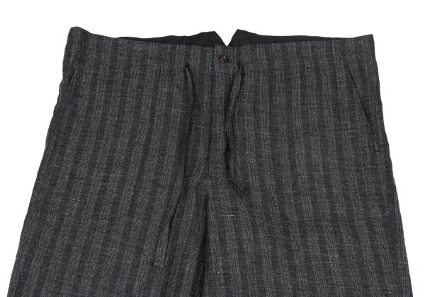 COMME des GARCONS HOMME Linen Stripe Pants Gray Size M