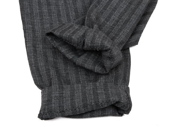 COMME des GARCONS HOMME Linen Stripe Pants Gray Size M