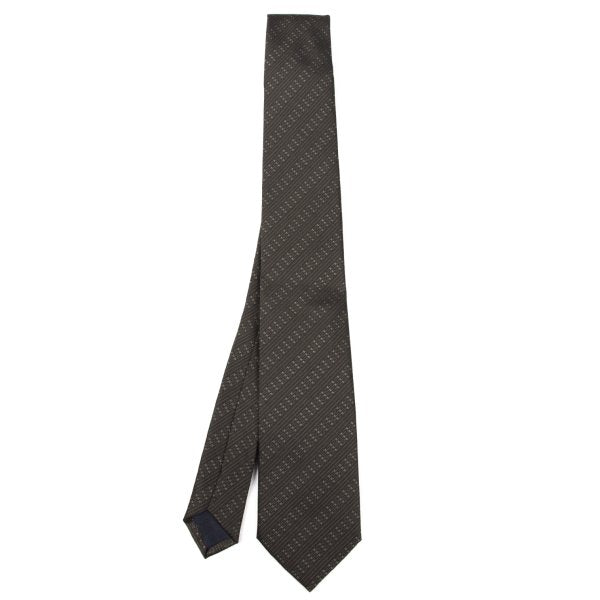 COMME des GARCONS HOMME Khaki Green Regimental Tie