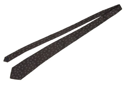 COMME des GARCONS HOMME Geometric Pattern Silk Tie Brown
