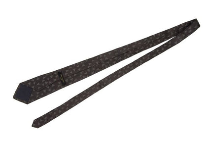 COMME des GARCONS HOMME Geometric Pattern Silk Tie Brown