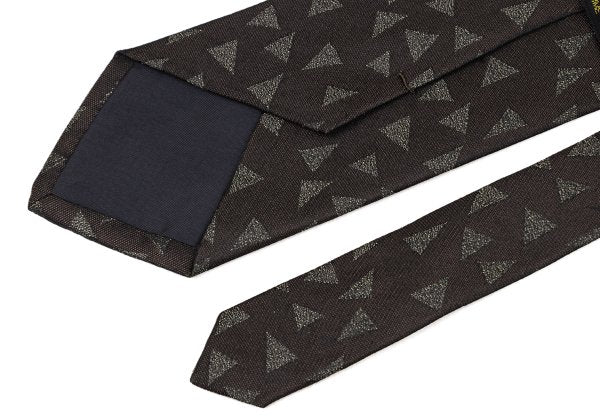 COMME des GARCONS HOMME Geometric Pattern Silk Tie Brown