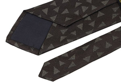 COMME des GARCONS HOMME Geometric Pattern Silk Tie Brown