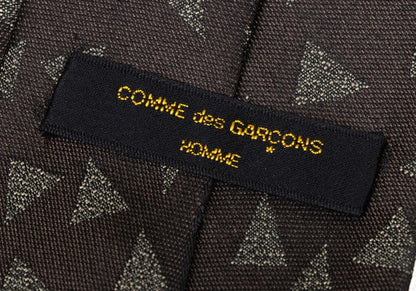 COMME des GARCONS HOMME Geometric Pattern Silk Tie Brown