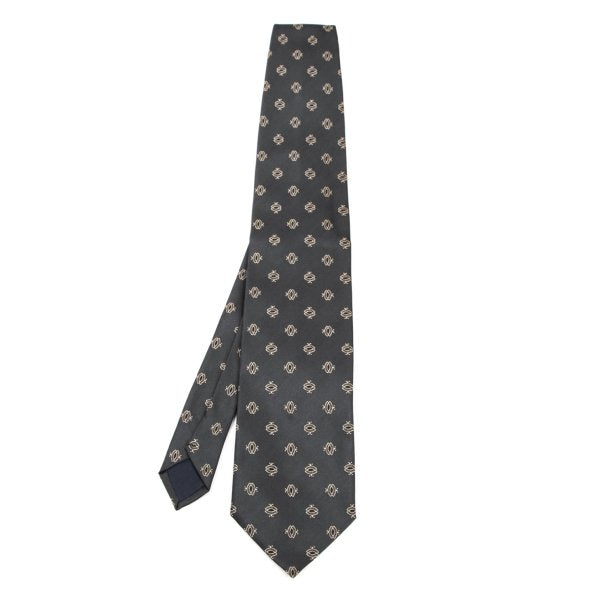COMME des GARCONS HOMME Gray Small Pattern Silk Tie