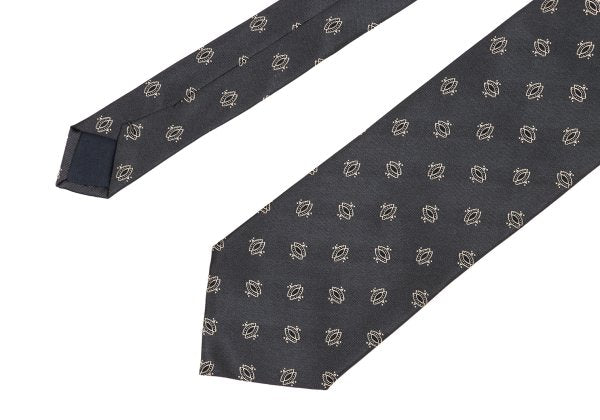 COMME des GARCONS HOMME Gray Small Pattern Silk Tie